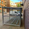 mesh fencing bike shelter outside with toastracks installed