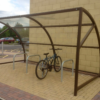 8 space original cycle shelter with galvanised Sheffield stands