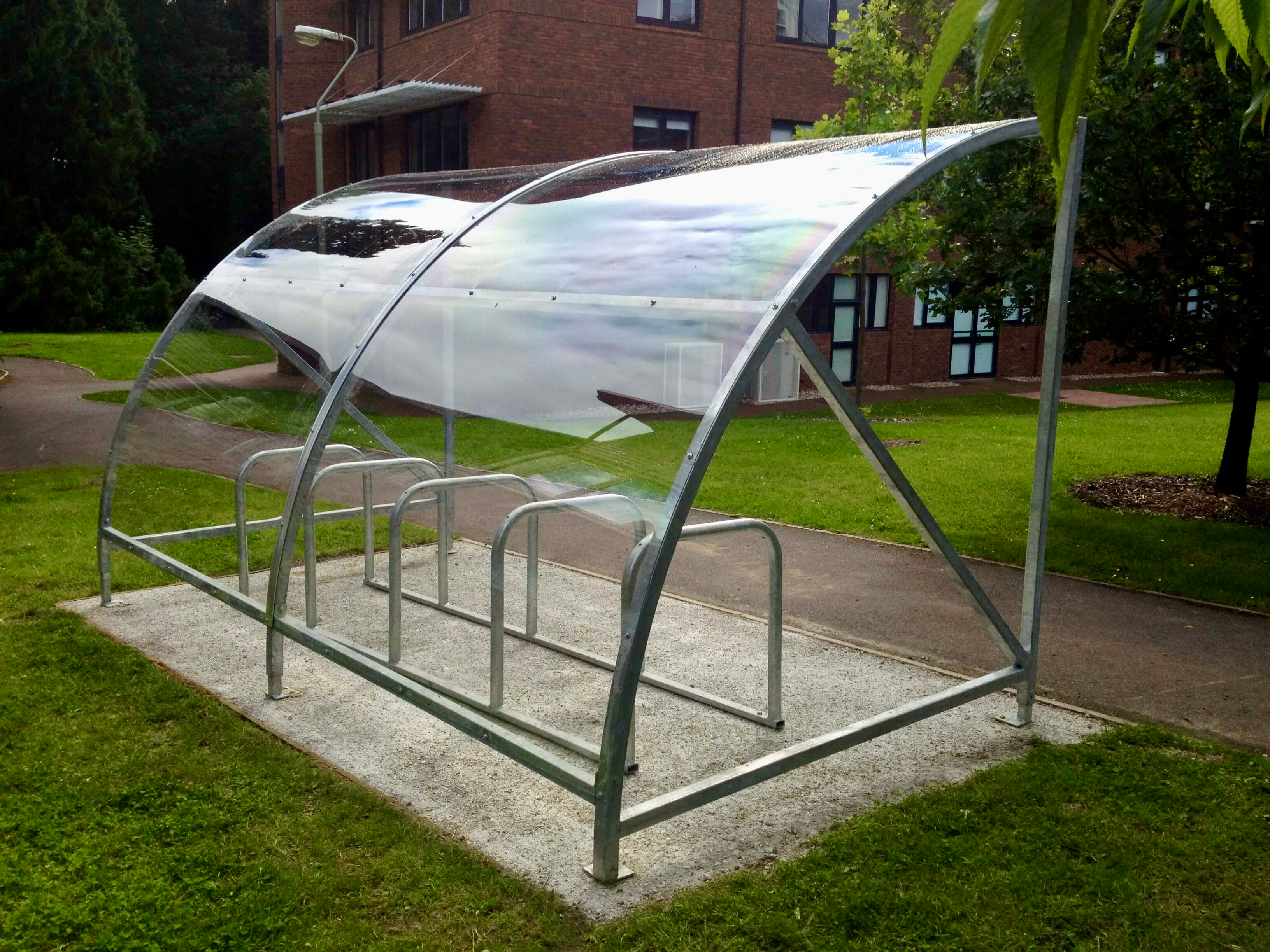 10 space original cycle shelter with toastrack cycle rack