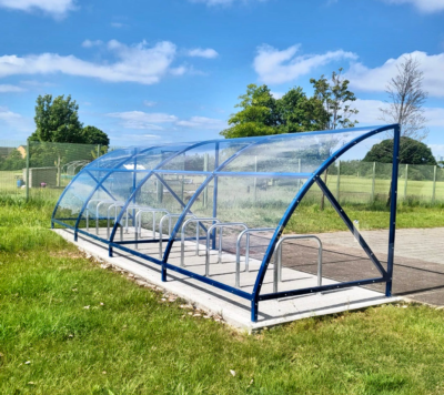 blue 20 space original outdoor cycle shelter