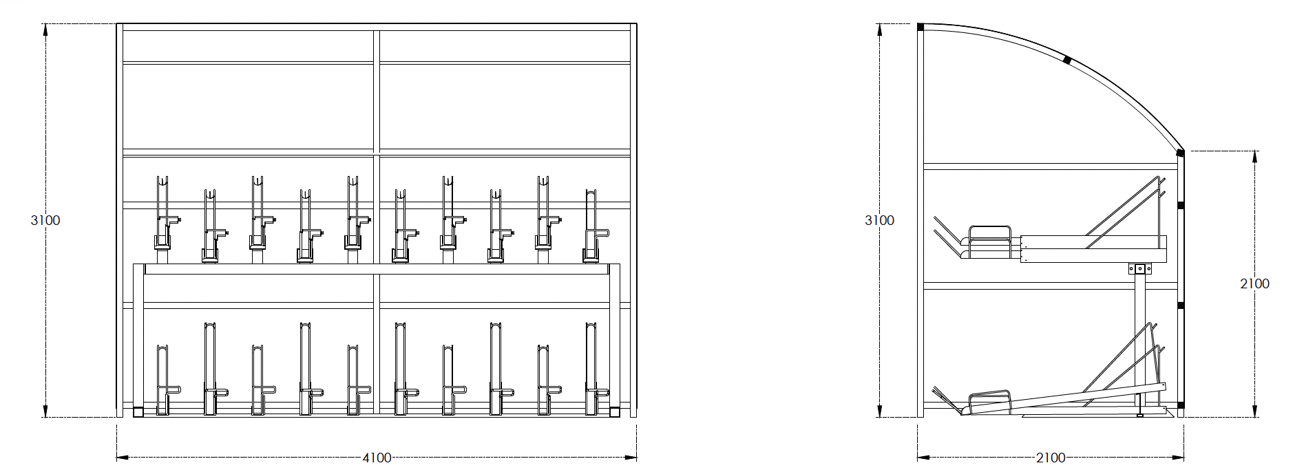 20SC Oxford Two Tier Cycle Shelter 