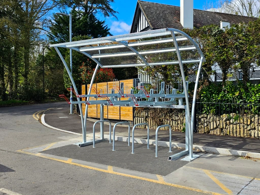 20 Space Chelsea Two Tier Bike Shelter with Sheffield Stands