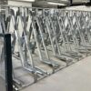 semi vertical bike rack indoors