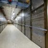 Perforated mesh fencing installed in an underground cycle storage facility