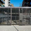 high security mesh and metal bike shelter
