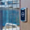 close up of key card entry into highly secure cycle storage shelter