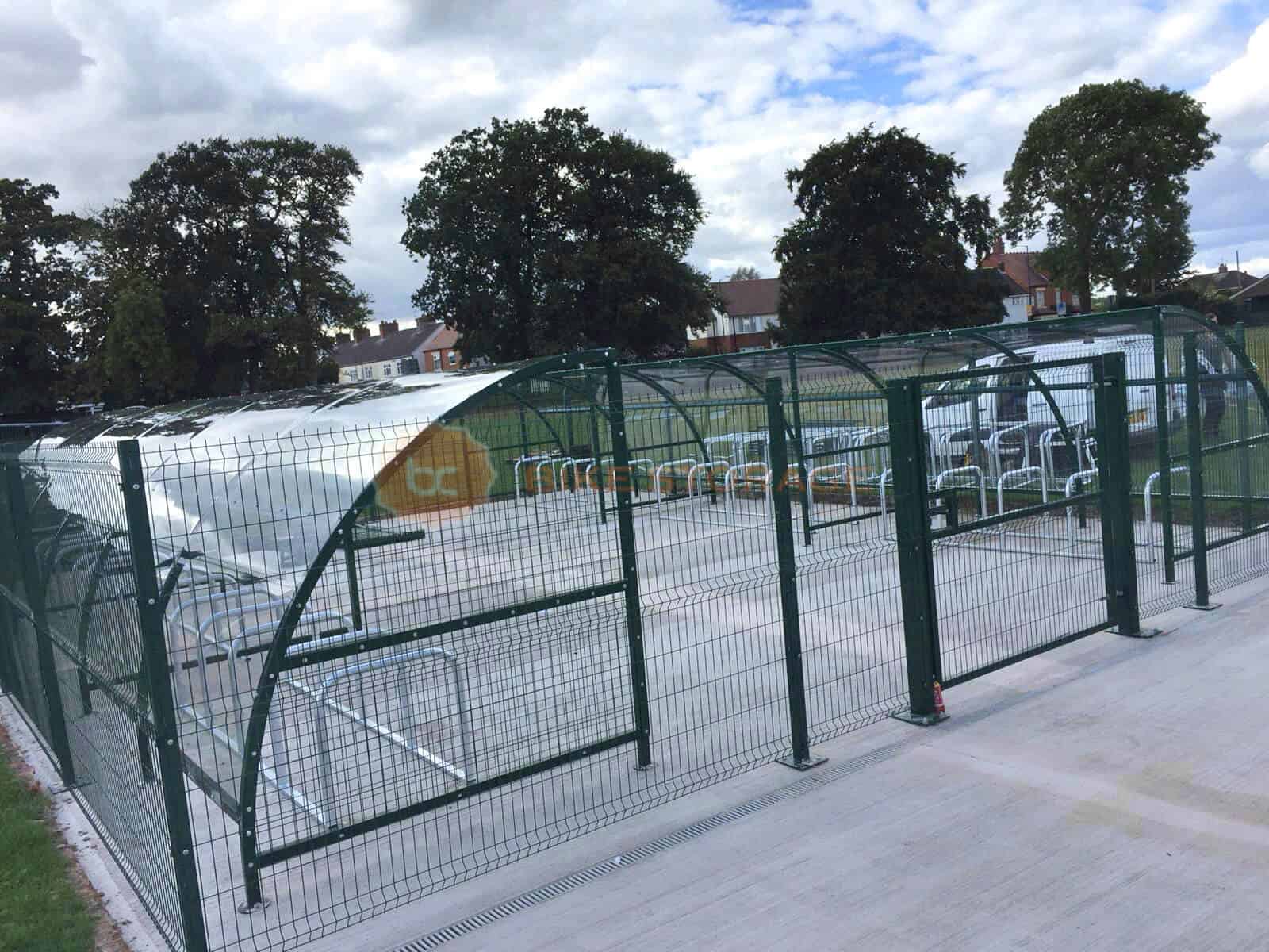 Paladin mesh fencing used to create a secure perimetre for an external bike parking zone