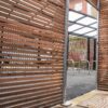 Timber Slat Fencing with open gate