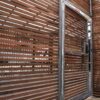 Timber Slat Fencing with closed gate