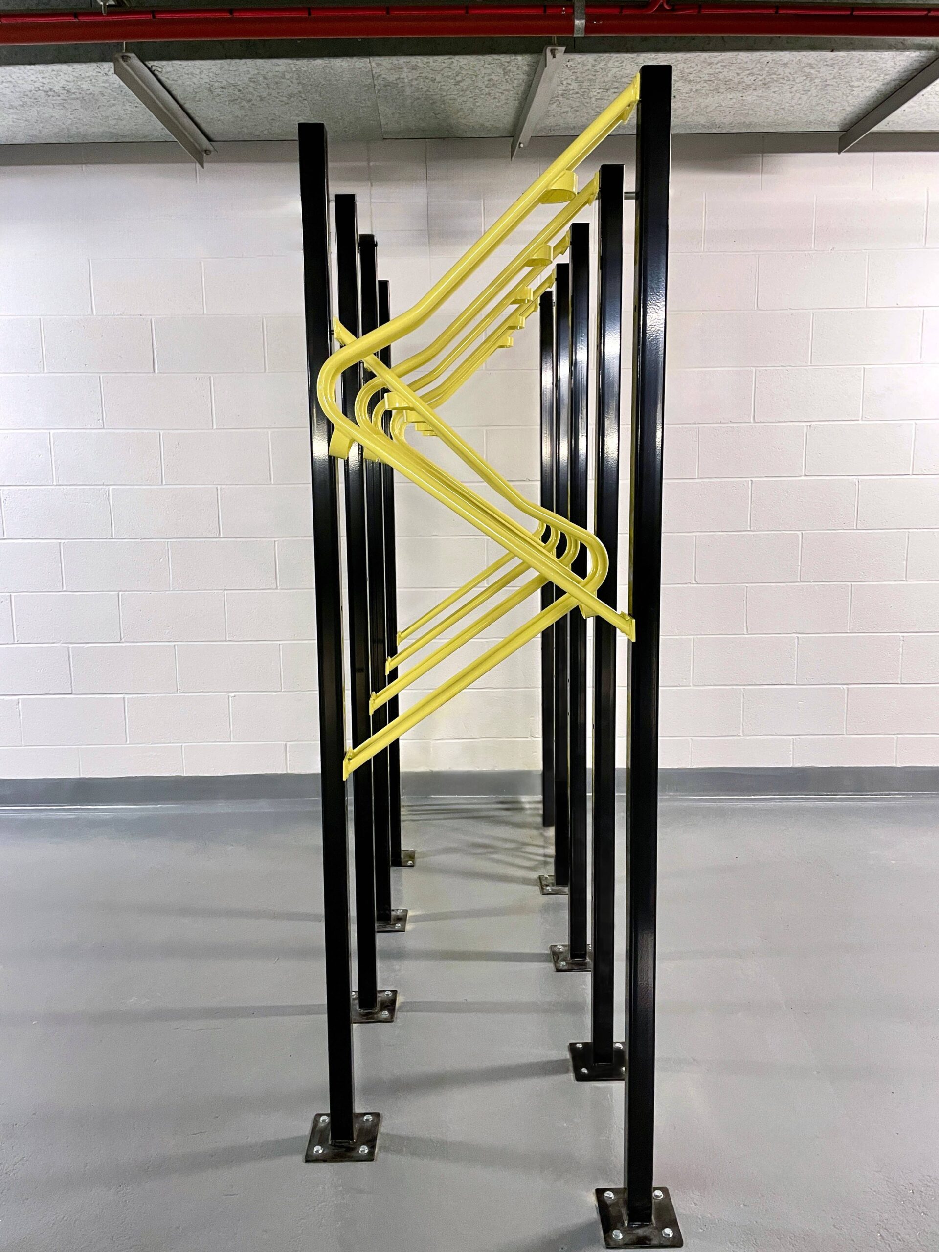 yellow and black premium vertical bike rack