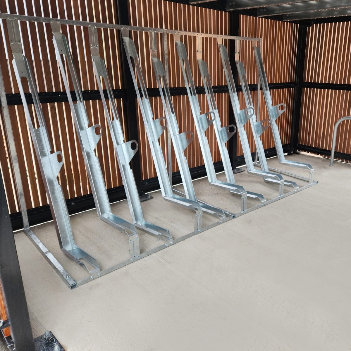 Semi Vertical rack bike shelter Amazon Eco