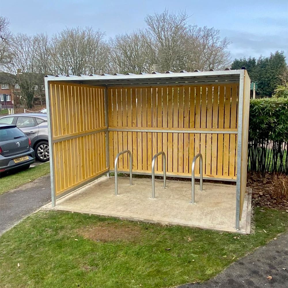 Sheltered Cycle Racks 6-8 Space Amazon Eco Cycle Shelter - The Bike Storage Company