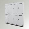 Clothing locker render on a grey background