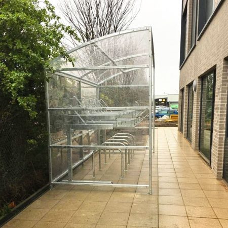 20 Space Two Tier Oxford Shelter installed externally