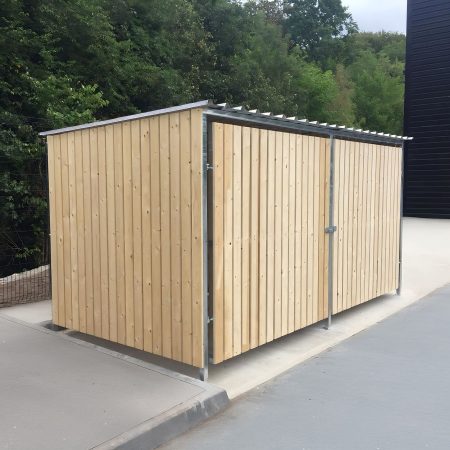 6-8 Space Amazon Eco Cycle Shelter installed externally