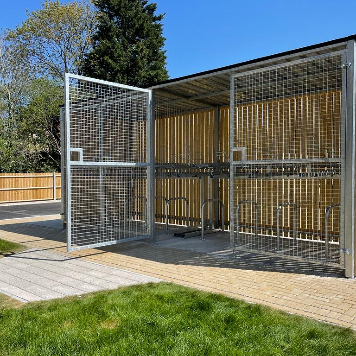 20 Space Amazon Eco Two Tier Cycle Shelter - The Bike Storage Company